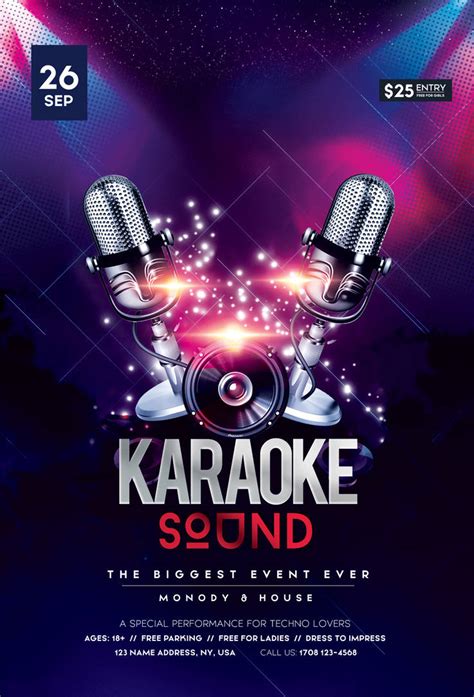 Karaoke Night PSD Free Flyer Template - PSDFlyer