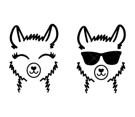 Llama face SVG, PNG, PDF, Llama SVG