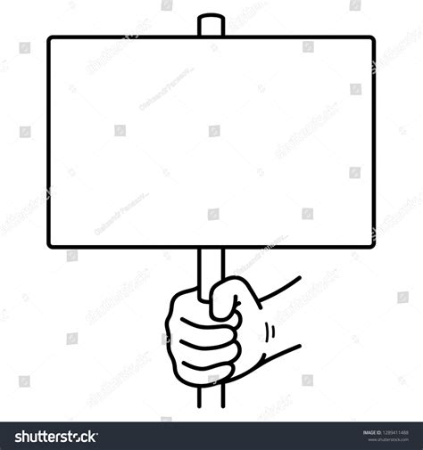 Hand Holding Sign Vector Outline Icon Stock Vector (Royalty Free) 1289411488 | Shutterstock