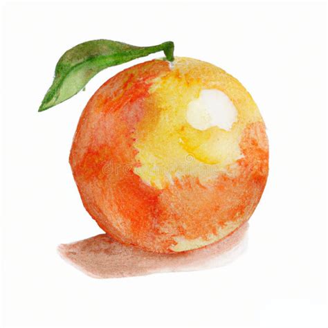 Orange on a White Background Drawing Watercolor Stock Illustration ...