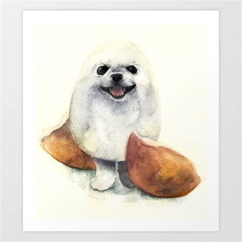 Eggdog // egg-shaped dog Art Print by Anna Shell - X-Small | Dog print ...