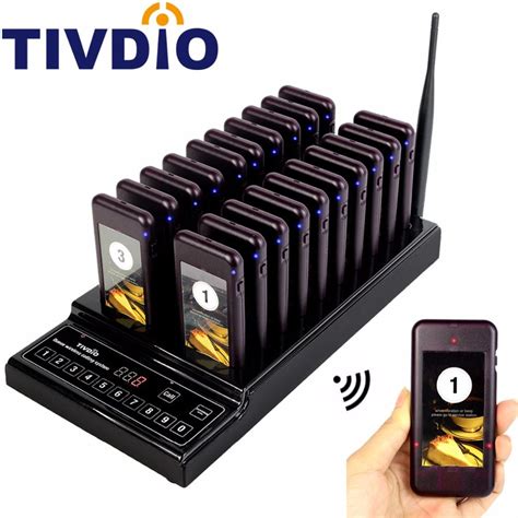 TIVDIO 999 Channel Restaurant Pager Queuing System Waiter Coaster ...