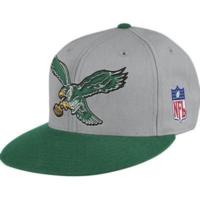 Mitchell & Ness Philadelphia Eagles Throwback XL Logo Fitted Hat