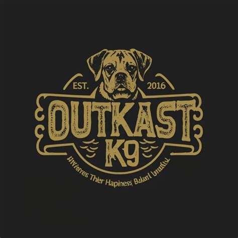 LOGO Design For OUTKAST K9 Limelight Font with Malinois Inspired Graphics | AI Logo Maker