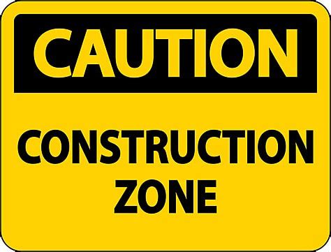 Warning Construction Zone Symbol Sign On White Background Template Download on Pngtree