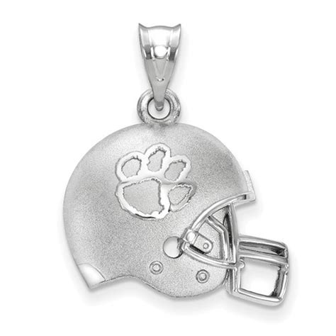 Clemson Tigers Sterling Silver 3D Football Helmet Pendant