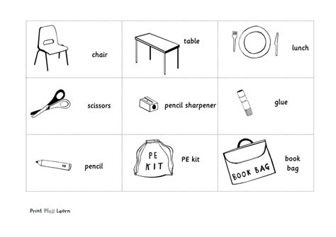 School Classroom Equipment Flashcards - Printable Teaching Resources ...