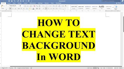 How To Change Background Color Of Text In Word - YouTube