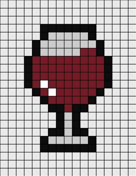 Glass of Red Wine Pixel Art | Dibujitos sencillos, Dibujos fáciles, Punto de cruz