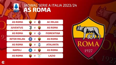 JADWAL AS ROMA LIGA ITALIA 2023/2024 - AS ROMA FIXTURES SERIE A 2023 ...