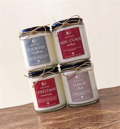 Christmas Gift Set. Set of 4 Candles. Winter Candle. Holiday - Etsy