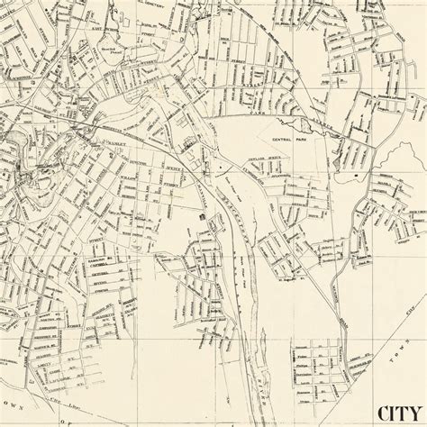 Vintage Map of Woonsocket, Rhode Island 1929 by Ted's Vintage Art