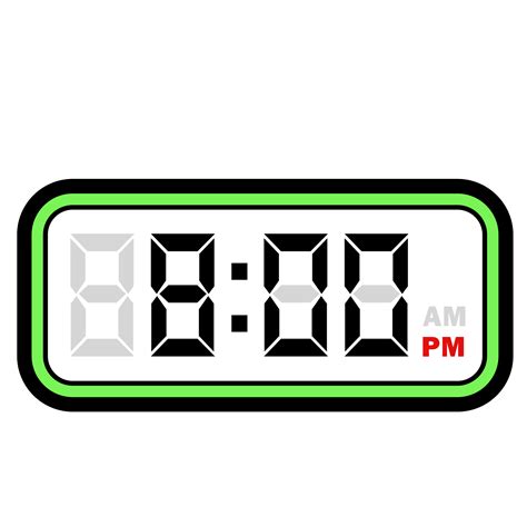 Digital Clock Time at 8.00 PM, Digital Clock 12 Hour Format 32048618 PNG