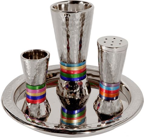 Multicolor Havdalah Set - Nickel