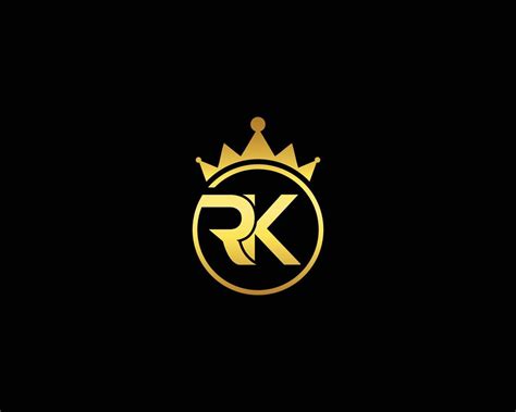 RK Logo Design Monogram Emblem Style With Crown Shape Vector Template Icon. 16133305 Vector Art ...