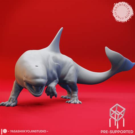 3D Printable Aggravated Akhlut (Land) - Tabletop Miniature (Pre-Supported) by Yasashii Kyojin Studio