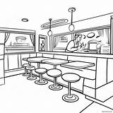 1950s Retro Diner Scene Coloring Page 42663 34227 sketch template