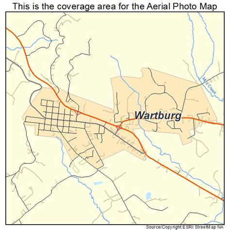 Aerial Photography Map of Wartburg, TN Tennessee