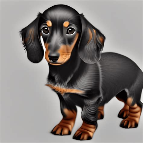 LongHaired Brown Dachshund Sketch · Creative Fabrica