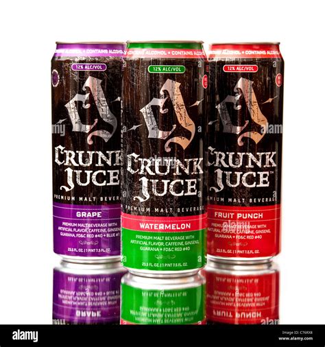 Cans of CJ crunk juice a 12% alcoholic energy drink Stock Photo - Alamy