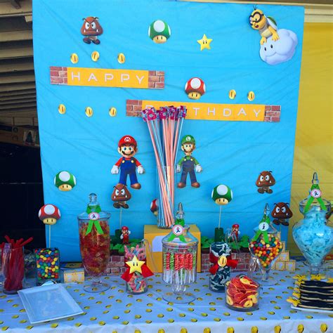 Super mario candy table, super mario party, candy buffet Candy Buffet Tables, Candy Table, Super ...