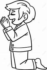 Boy Praying Coloring Page sketch template