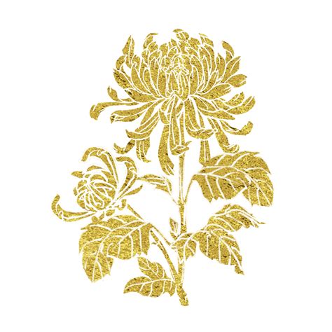 Gold Foil Paper Cut Golden Chrysanthemum, Gold Leaf, Bronzing, Ryukin ...