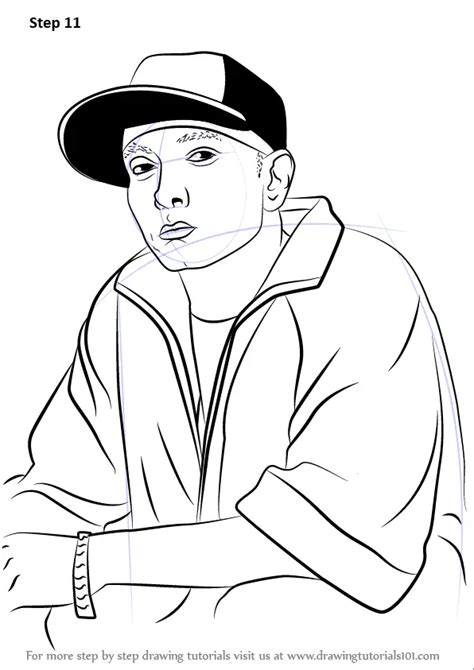 How to Draw Eminem (Rappers) Step by Step | DrawingTutorials101.com