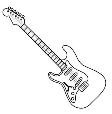 Electric Guitar Coloring Page & coloring book.