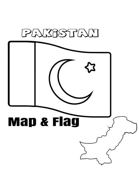 Pakistan Flag And Map Coloring Page Free Printable Coloring Pages For ...