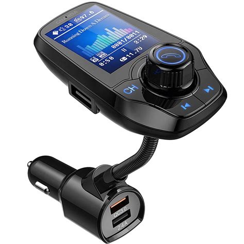 Guanda Bluetooth FM Transmitter for Car, Bluetooth Car Adapter, 4-in-1 Car MP3 Player with 1.8 ...