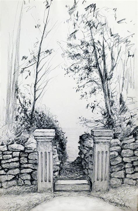 Pathway Drawing at PaintingValley.com | Explore collection of Pathway Drawing