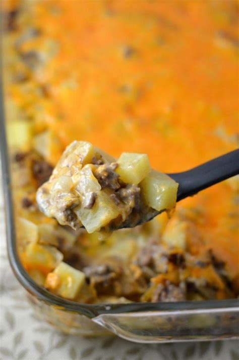 Easy Ground Beef and Potato Casserole recipe. Like a hamburger all in ...