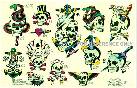 Skull Tattoo Flash Sheets