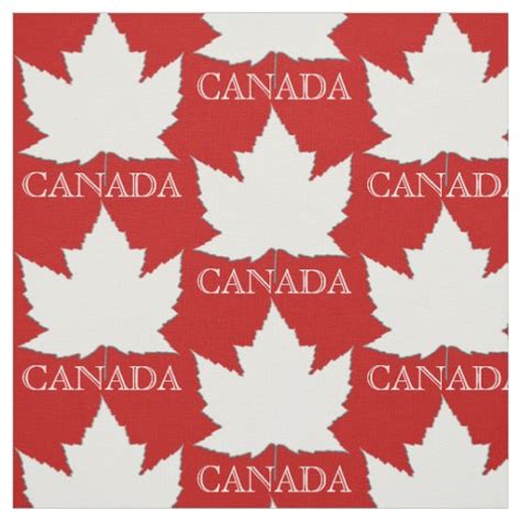 Canada Fabric Canada Flag Fabric Customized Fabric | Zazzle