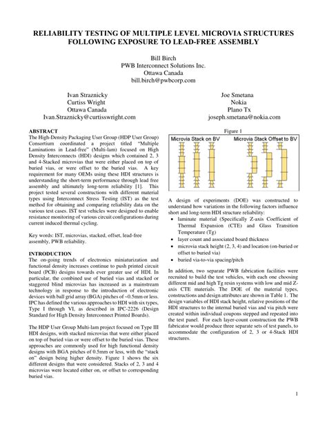 (PDF) RELIABILITY TESTING OF MULTIPLE LEVEL MICROVIA STRUCTURES ...