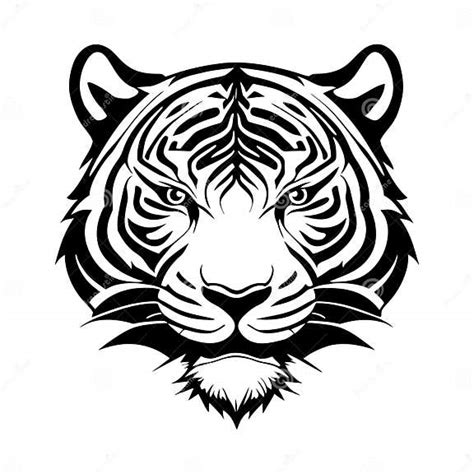 Black and White Tiger Head Logo Tattoo Vector Stock Vector ...