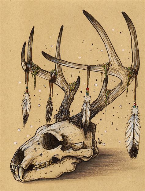 Wendigo Skull Mixed Media by Jamie Snell