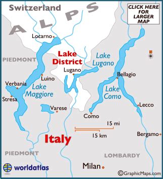 Lake District Map and Information Italy