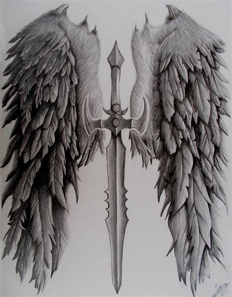 Sword tattoo, Wing tattoos on back, Armour tattoo