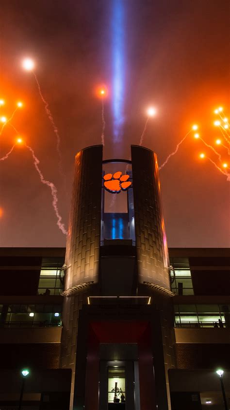 Clemson Football Stadium At Night