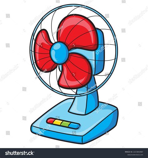 Illustration Cute Cartoon Electric Fan Stock Vector (Royalty Free ...