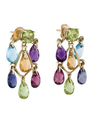 Fine Jewelry Earrings 14K Multi-Gemstone Dangle Earrings - Earrings ...