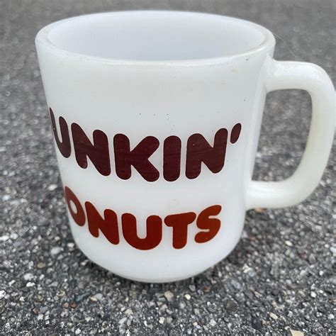 Dunkin' Donuts Logo Glasbake Milk Glass Coffee Mug 1978 Advertising ...