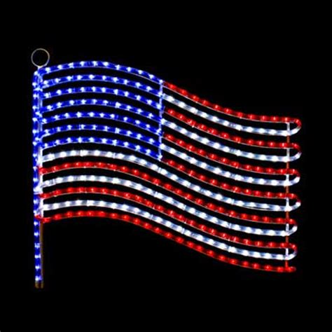 LED USA FLAG ROPE LIGHT MOTIF SILHOUETTE WINDOW DISPLAY