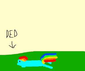 Rainbow Dash is dead!! - Drawception