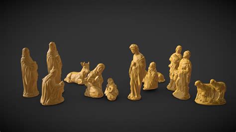 Nativity Crib figures - Low Poly 3D print model - Buy Royalty Free 3D ...