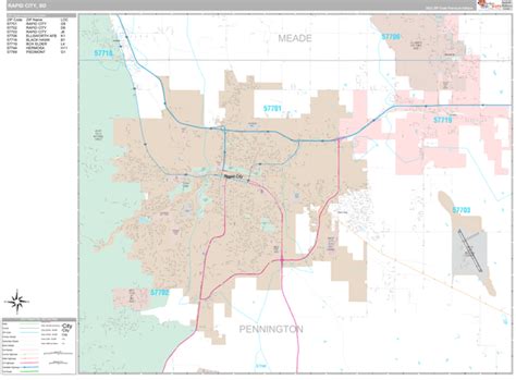 Rapid City Wall Map - Premium - MarketMAPS