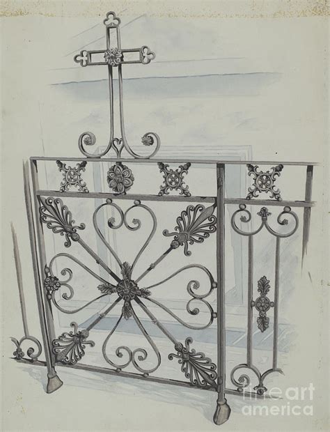 Iron Gate And Fence Drawing by Joseph L. Boyd | Fine Art America