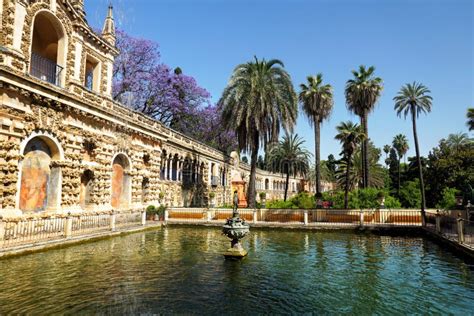 Real Alcazar Gardens, Sevilla Stock Image - Image of historical, arch ...